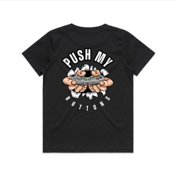 Kids "Push My Buttons" T Shirt (graphic) Thumbnail